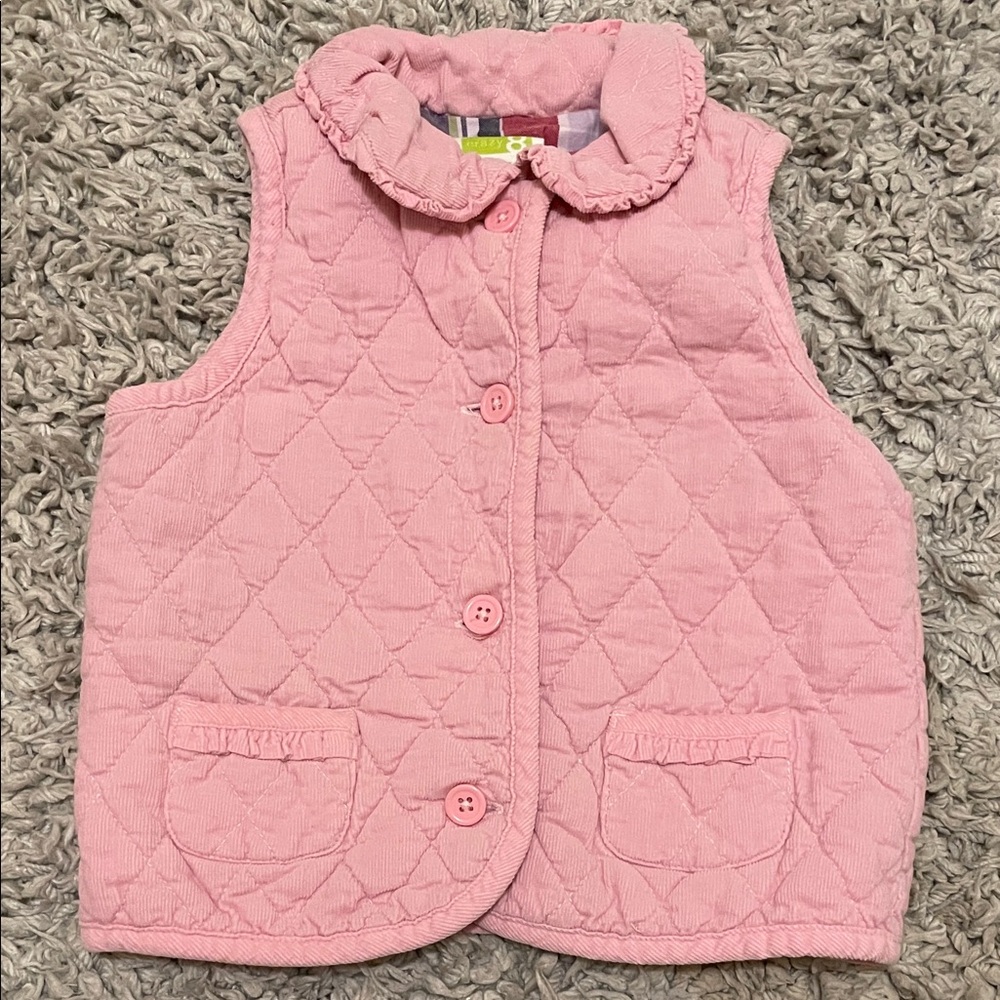 2012 Crazy 8 “Pocketful of Petals” Ruffle Quilted
Corduroy Vest, Size 2-3 Years